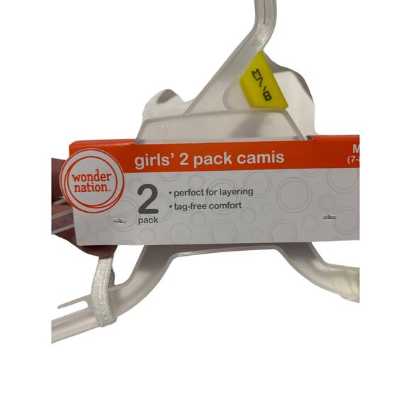 Wonder nation 7/8white 2 pack cotton cami duo nwt and perfect - Picture 2 of 7